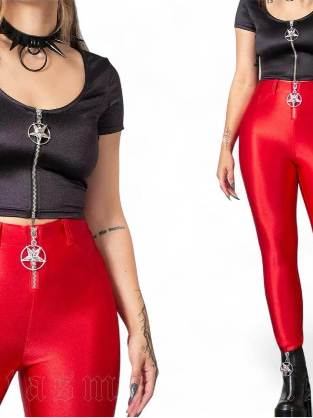 Killstar Disco Obscura Scarlet Plus Size 4XL Red Pants